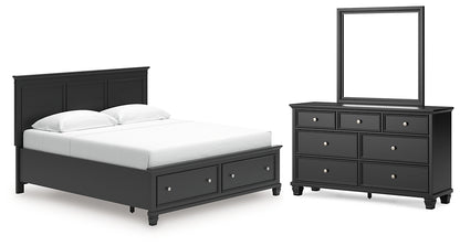 Lanolee  Panel Storage Bed, Dresser And Mirror