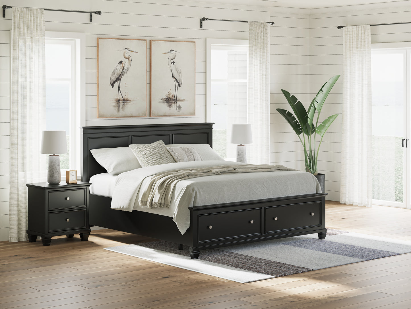 Lanolee  Panel Storage Bed, Dresser And Mirror