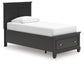 Lanolee  Panel Storage Bed, Dresser, Mirror And Nightstand