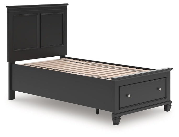 Lanolee  Panel Storage Bed, Dresser, Mirror And Nightstand