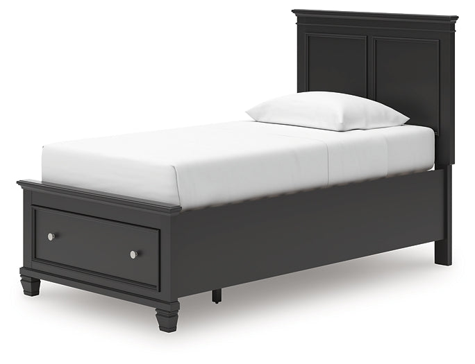 Lanolee  Panel Storage Bed, Dresser, Mirror And Nightstand