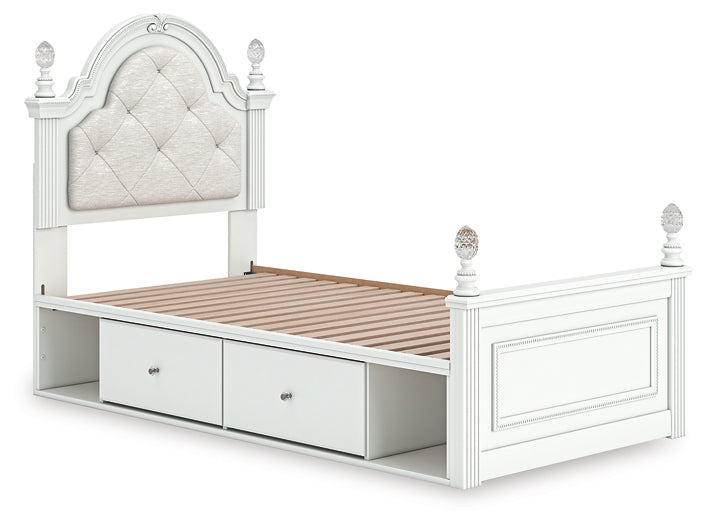 Kozlani  Upholstered Panel Storage Bed, Dresser And Mirror