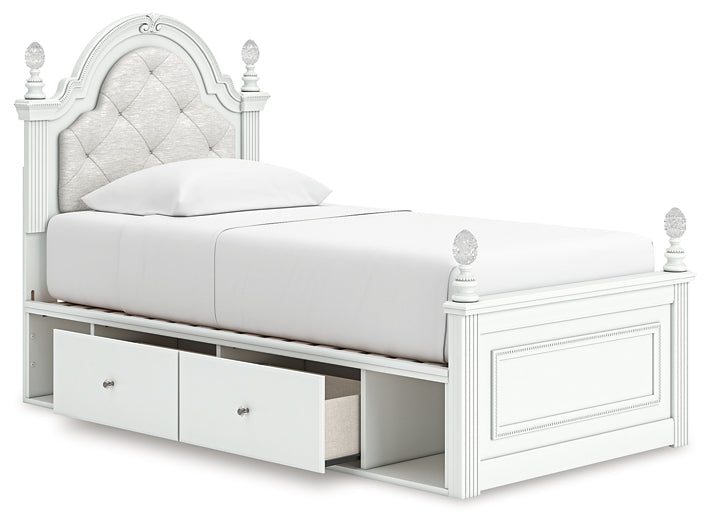 Kozlani  Upholstered Panel Storage Bed, Dresser And Mirror