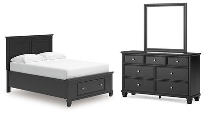 Lanolee  Panel Storage Bed, Dresser And Mirror