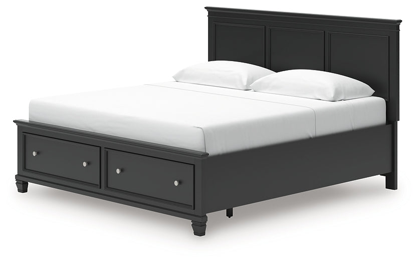 Lanolee  Panel Storage Bed, Dresser, Mirror And Nightstand