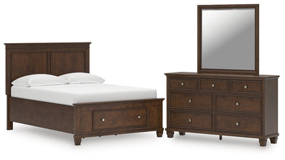 Danabrin  Panel Storage Bed, Dresser And Mirror