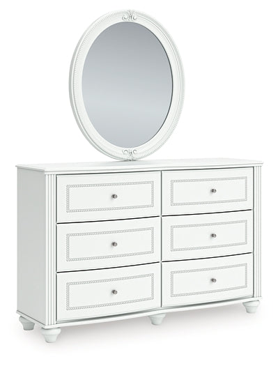 Kozlani  Upholstered Panel Storage Bed, Dresser And Mirror