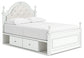 Kozlani  Upholstered Panel Storage Bed, Dresser And Mirror