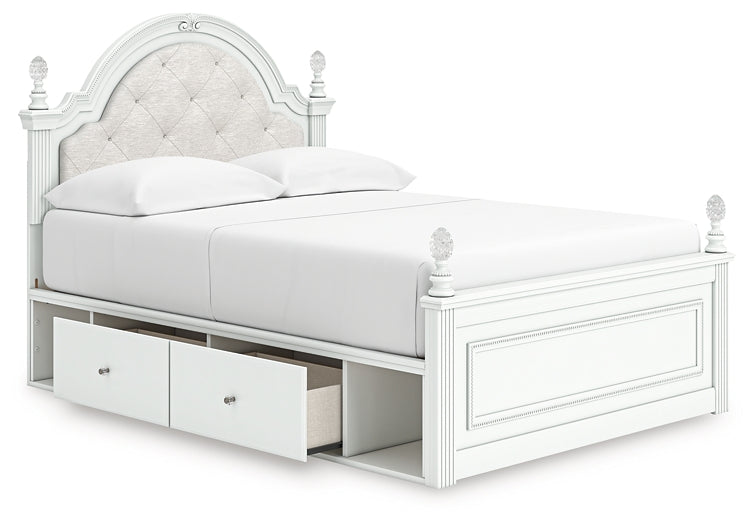 Kozlani  Upholstered Panel Storage Bed, Dresser And Mirror