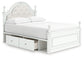 Kozlani  Upholstered Panel Storage Bed, Dresser And Mirror