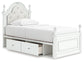 Kozlani  Upholstered Panel Storage Bed, Dresser, Mirror And Nightstand