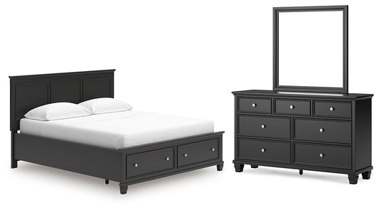 Lanolee California  Panel Storage Bed, Dresser And Mirror