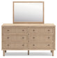 Cielden  Upholstered Bed With Roll Slats, Dresser, Mirror, Chest And Nightstand