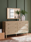 Cielden  Upholstered Bed With Roll Slats, Dresser, Mirror And Nightstand