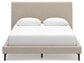 Cielden  Upholstered Bed With Roll Slats, Dresser, Mirror And Nightstand