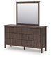 Pamytta  Upholstered Panel Bed, Dresser, Mirror And Nightstand