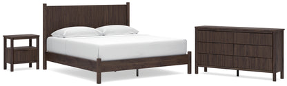 Pamytta  Panel Platform Bed, Dresser, Mirror And Nightstand