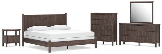 Pamytta  Panel Bed, Dresser, Mirror, Chest And Nightstand
