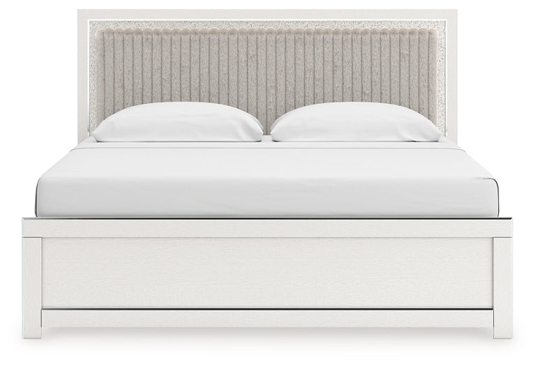 Zuraleus  Upholstered Panel Bed, Dresser, Mirror And Nightstand