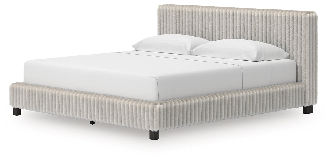 Zuraleus  Upholstered Bed, Dresser And Mirror