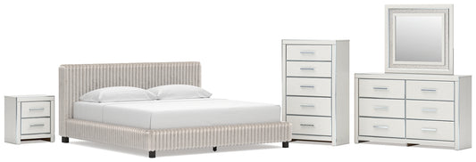 Zuraleus  Upholstered Bed, Dresser, Mirror, Chest And Nightstand