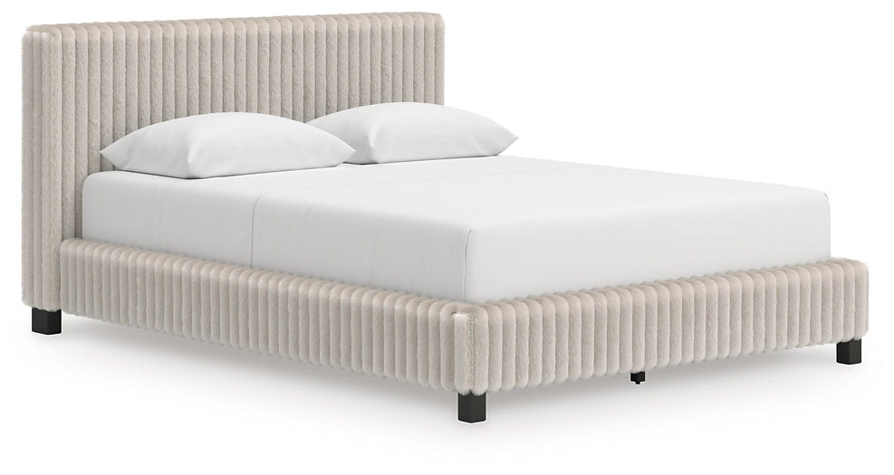 Zuraleus  Upholstered Bed, Dresser And Mirror