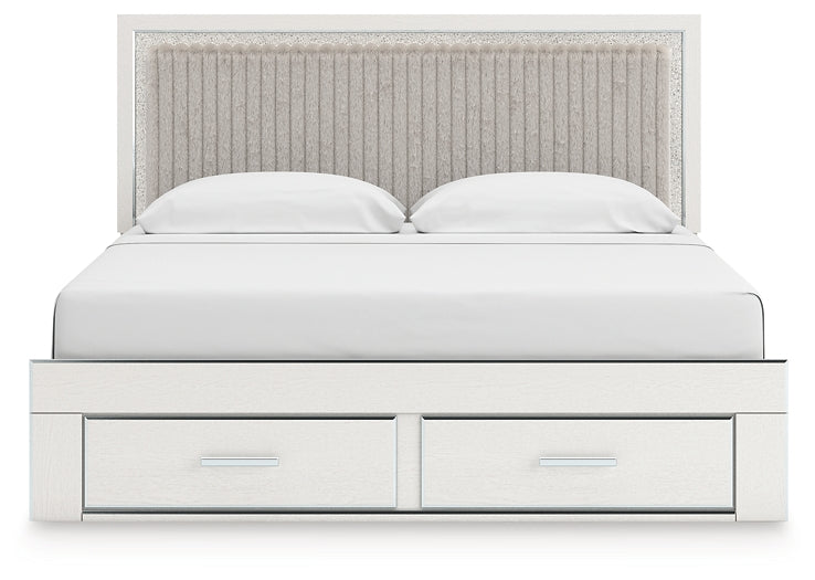 Zuraleus  Upholstered Panel Platform Storage Bed, Dresser And Mirror