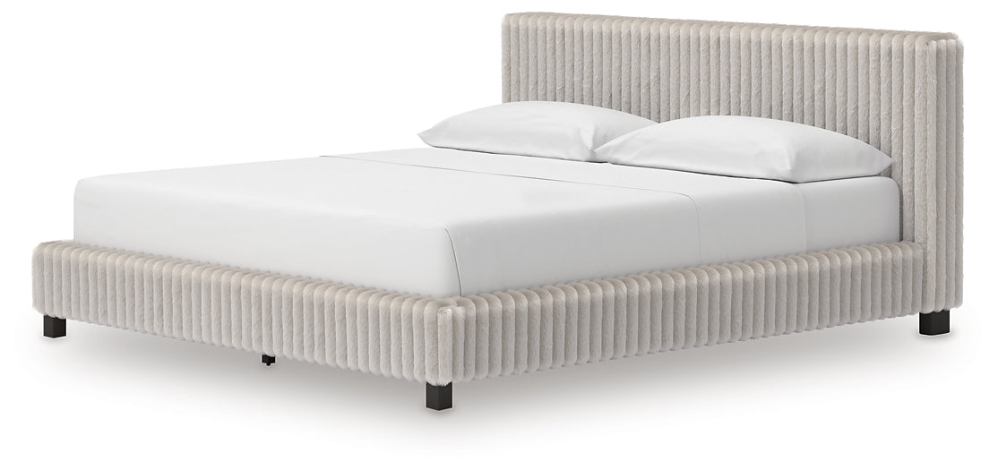 Zuraleus California  Upholstered Bed, Dresser And Mirror