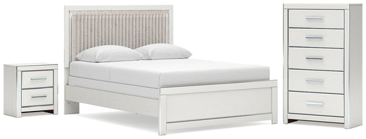 Zuraleus  Upholstered Panel Bed, Dresser, Mirror And Nightstand