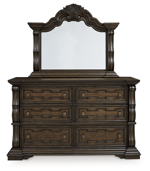 Maylee California  Canopy Bed, Dresser, Mirror And Nightstand