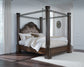 Maylee California  Canopy Bed, Dresser, Mirror And Nightstand