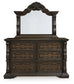 Maylee  Canopy Bed, Dresser And Mirror