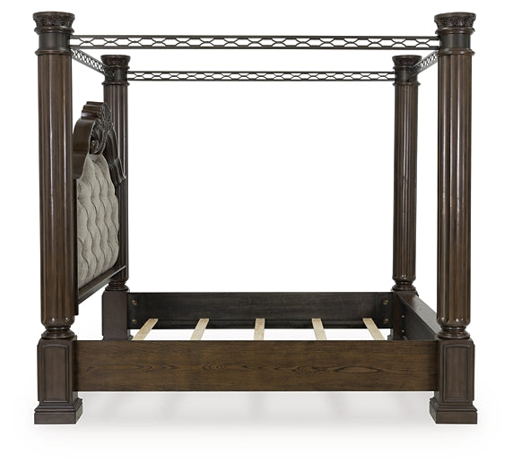 Maylee  Canopy Bed, Dresser And Mirror