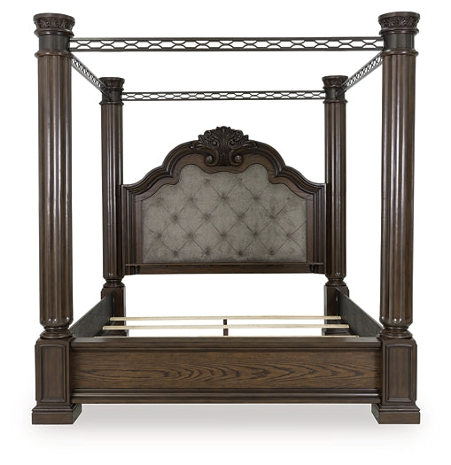 Maylee California  Canopy Bed, Dresser, Mirror, Chest And Nightstand