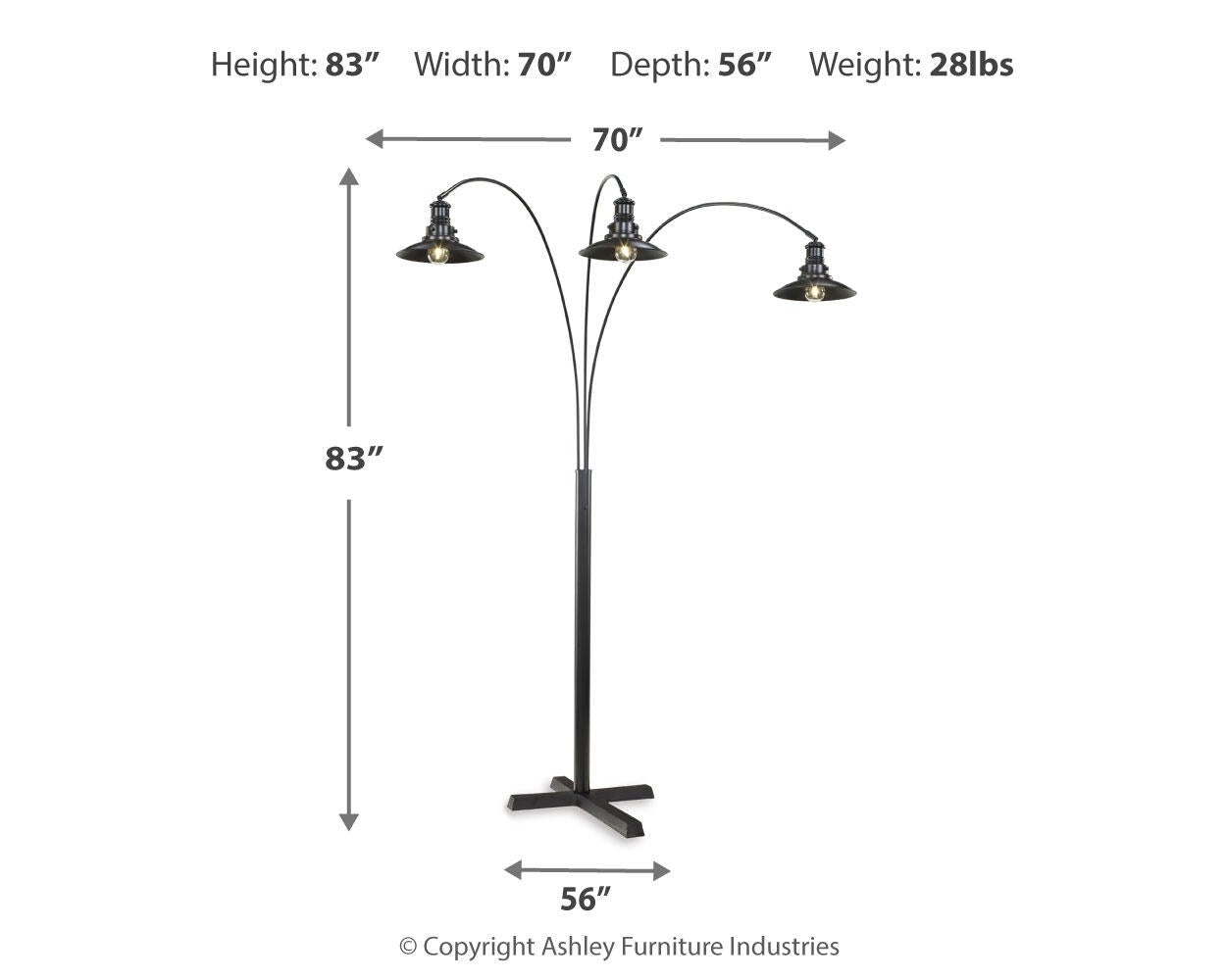 Ashley Express - Sheriel Metal Arc Lamp (1/CN)
