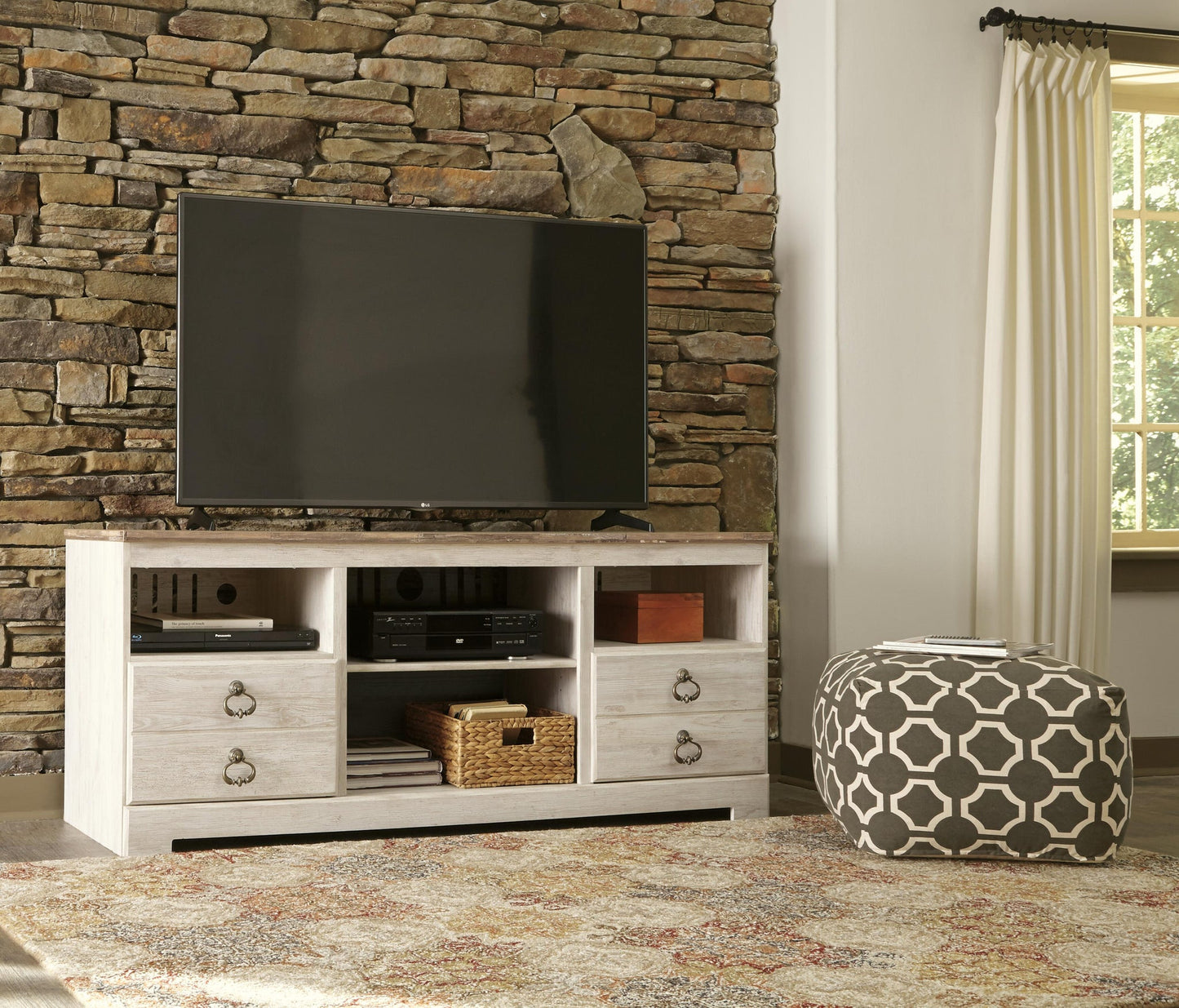 Soporte para TV Willowton LG con opción de chimenea