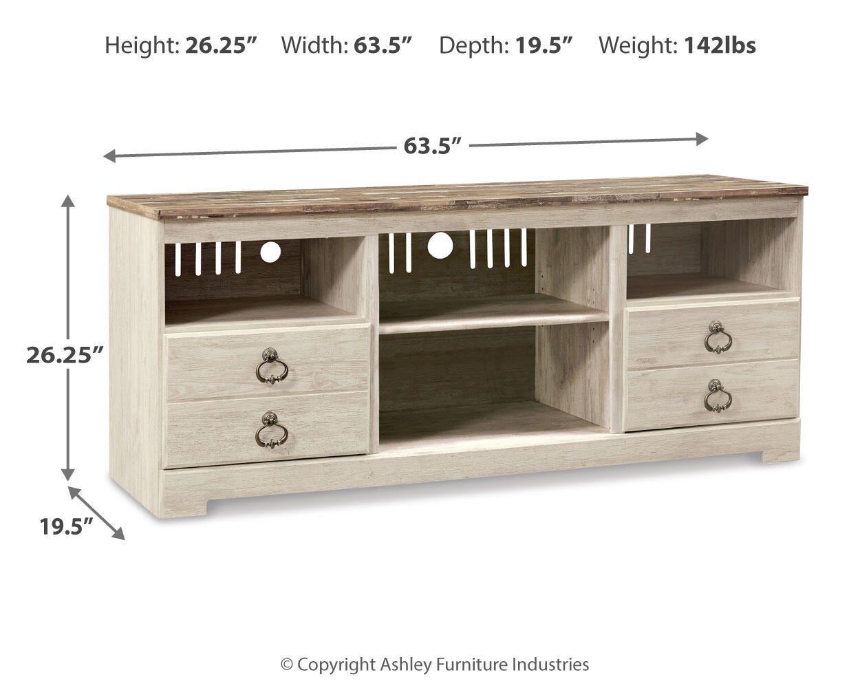 Soporte para TV Willowton LG con opción de chimenea