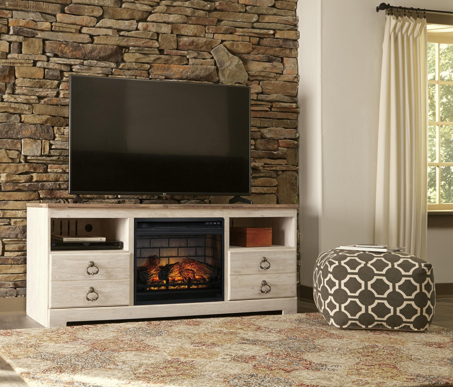 Soporte para TV Willowton LG con opción de chimenea