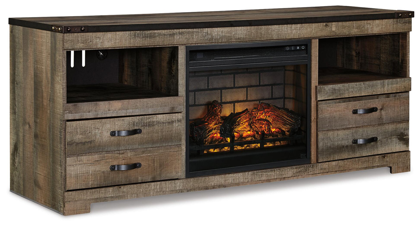 Mueble de TV Trinell de 63" con chimenea eléctrica