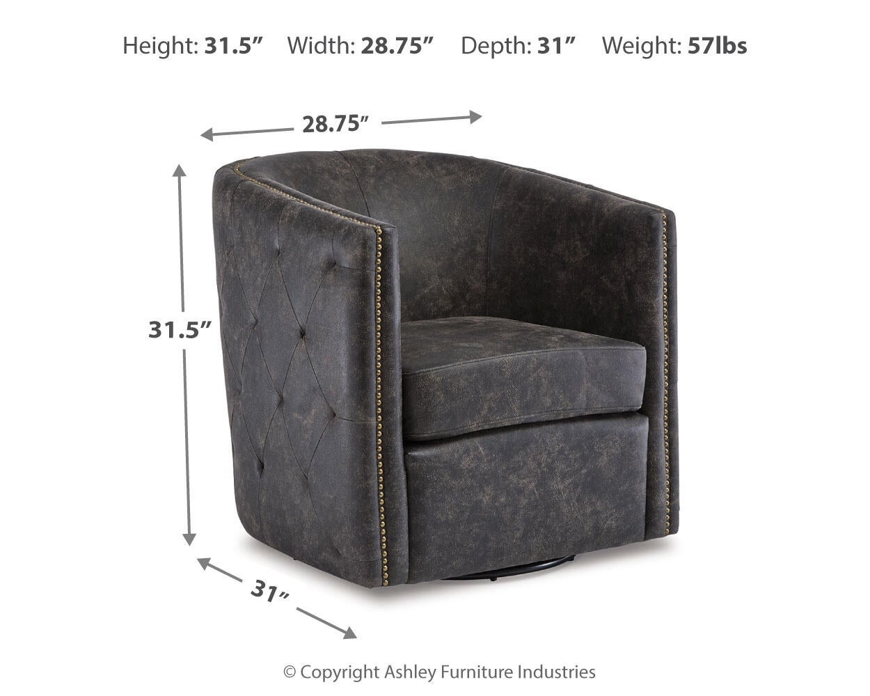 Ashley Express - Sillón giratorio decorativo Brentlow