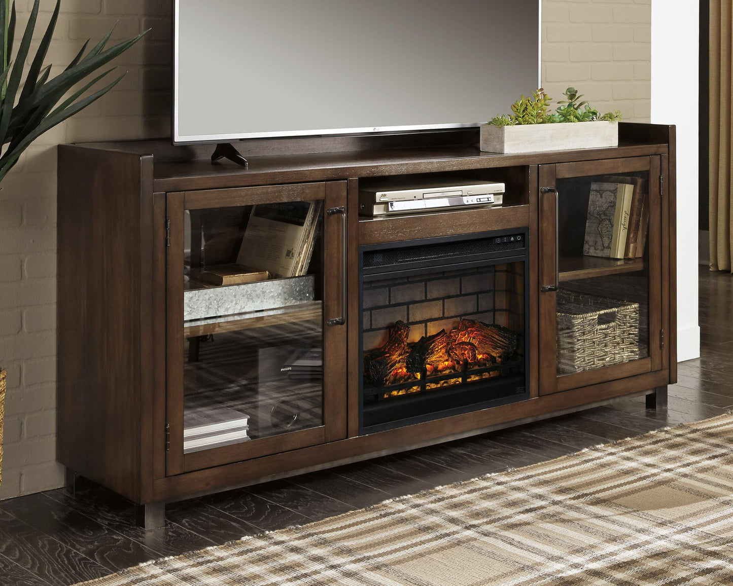 Mueble de TV Starmore de 70" con chimenea eléctrica