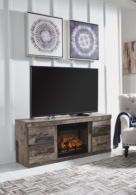 Ashley Express - Mueble para TV Derekson con chimenea eléctrica