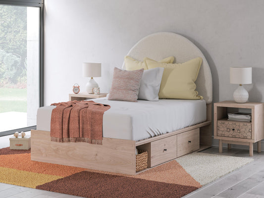 Arloster  Upholstered Panel Bed With Storage