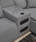 Seccional reclinable eléctrico Modmax II de 5 piezas con chaise longue y consolas de audio