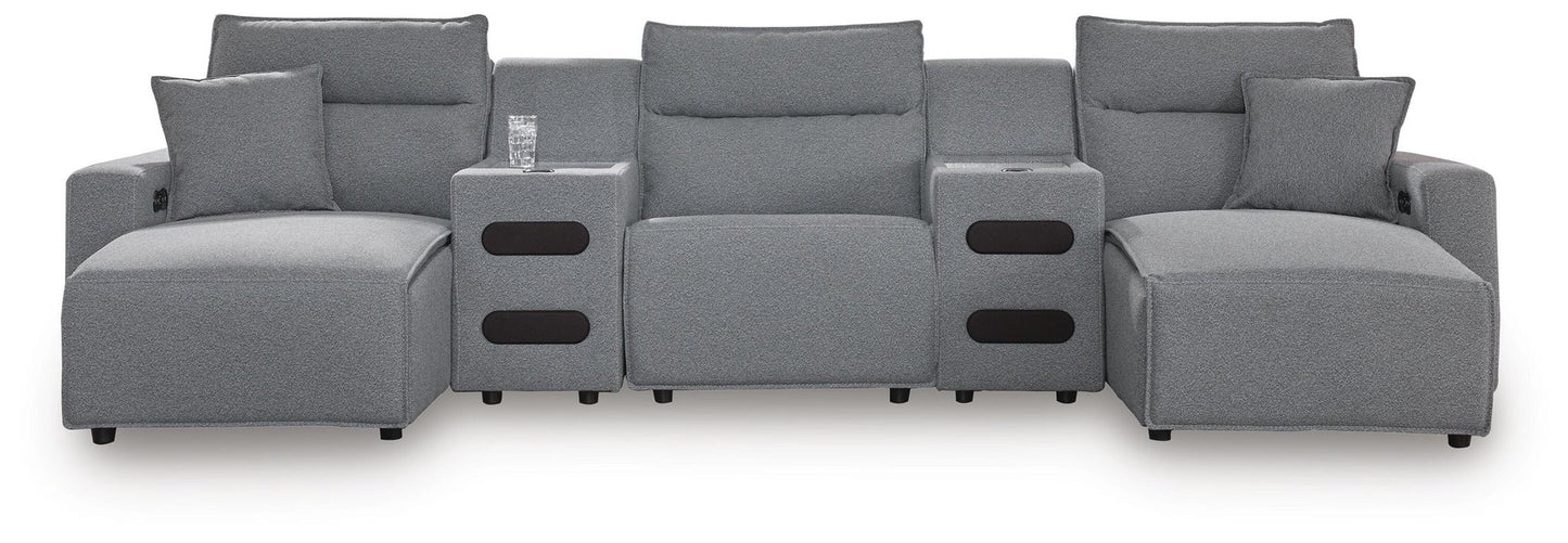 Seccional reclinable eléctrico Modmax II de 5 piezas con chaise longue y consolas de audio