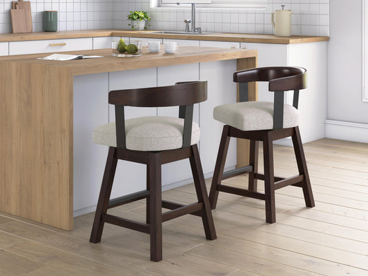 Ashley Express - Haddigan UPH Swivel Barstool (2/CN)