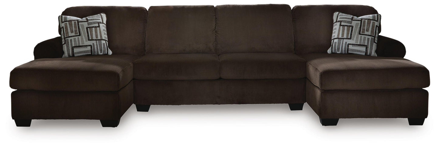 Seccional de 3 piezas Kimlee con doble chaise longue