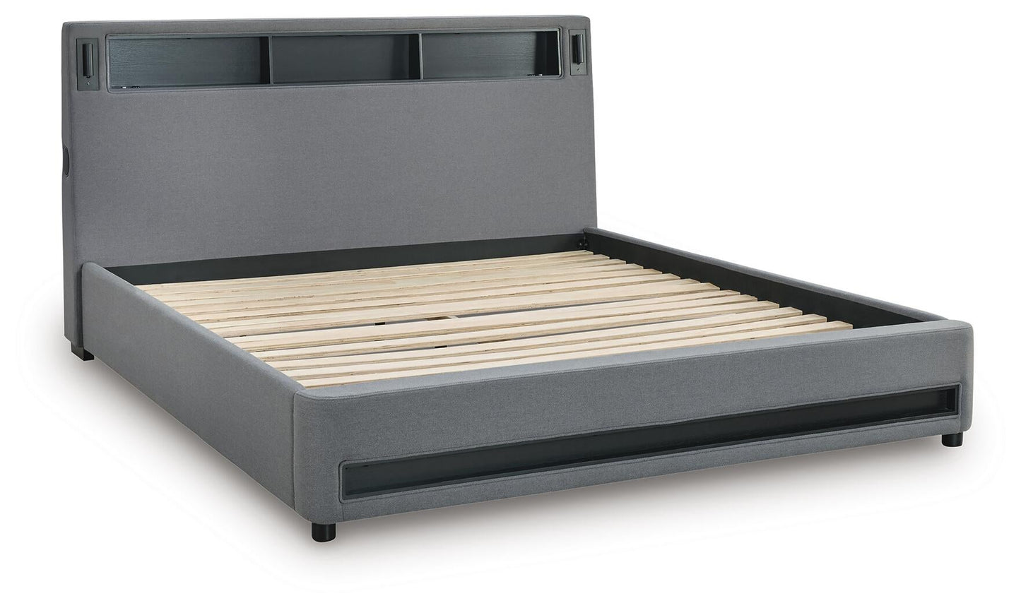 Verishaw  Upholstered Bed With Wireless Audio