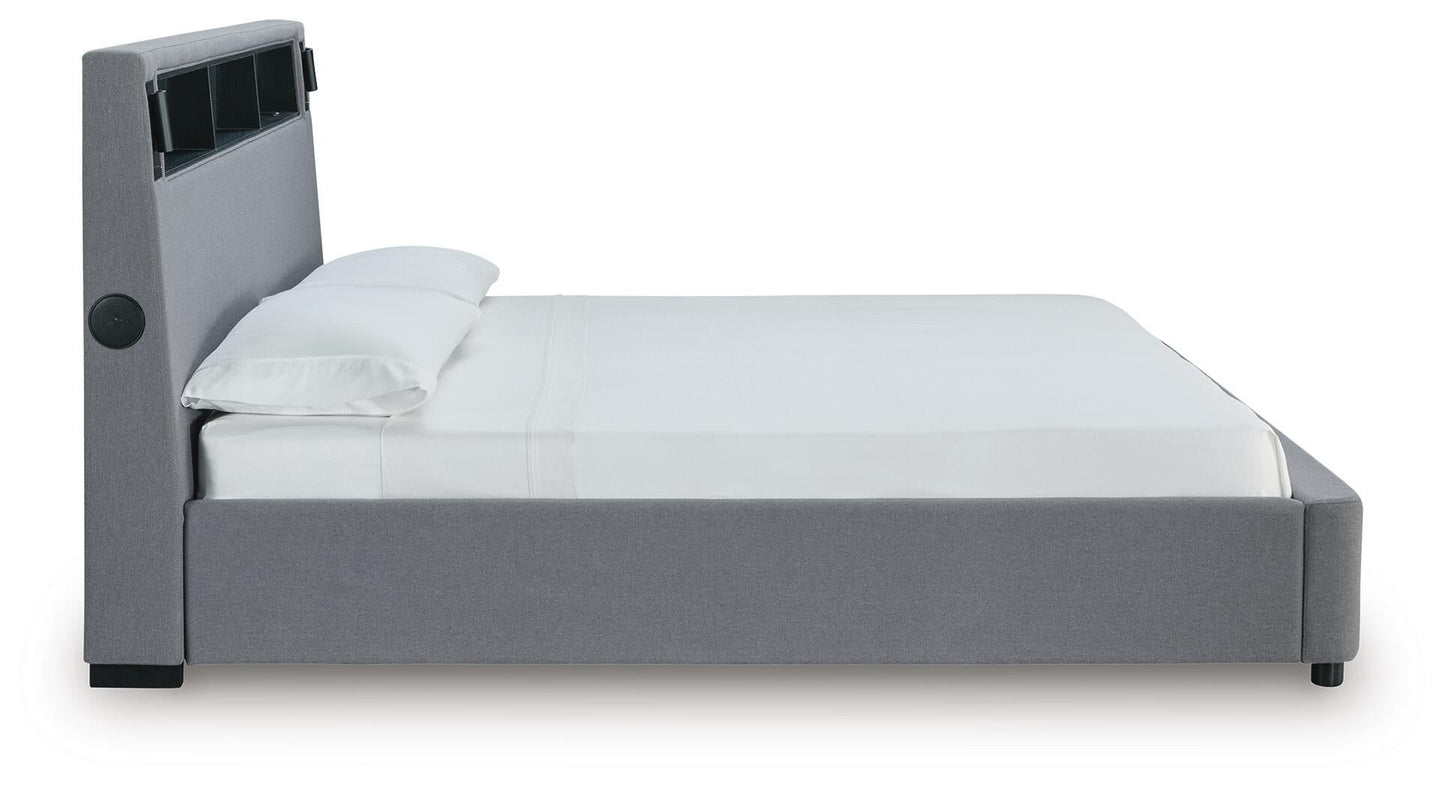 Verishaw  Upholstered Bed With Wireless Audio