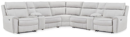 Seccional reclinable de 7 piezas Social Pointe con consolas de almacenamiento